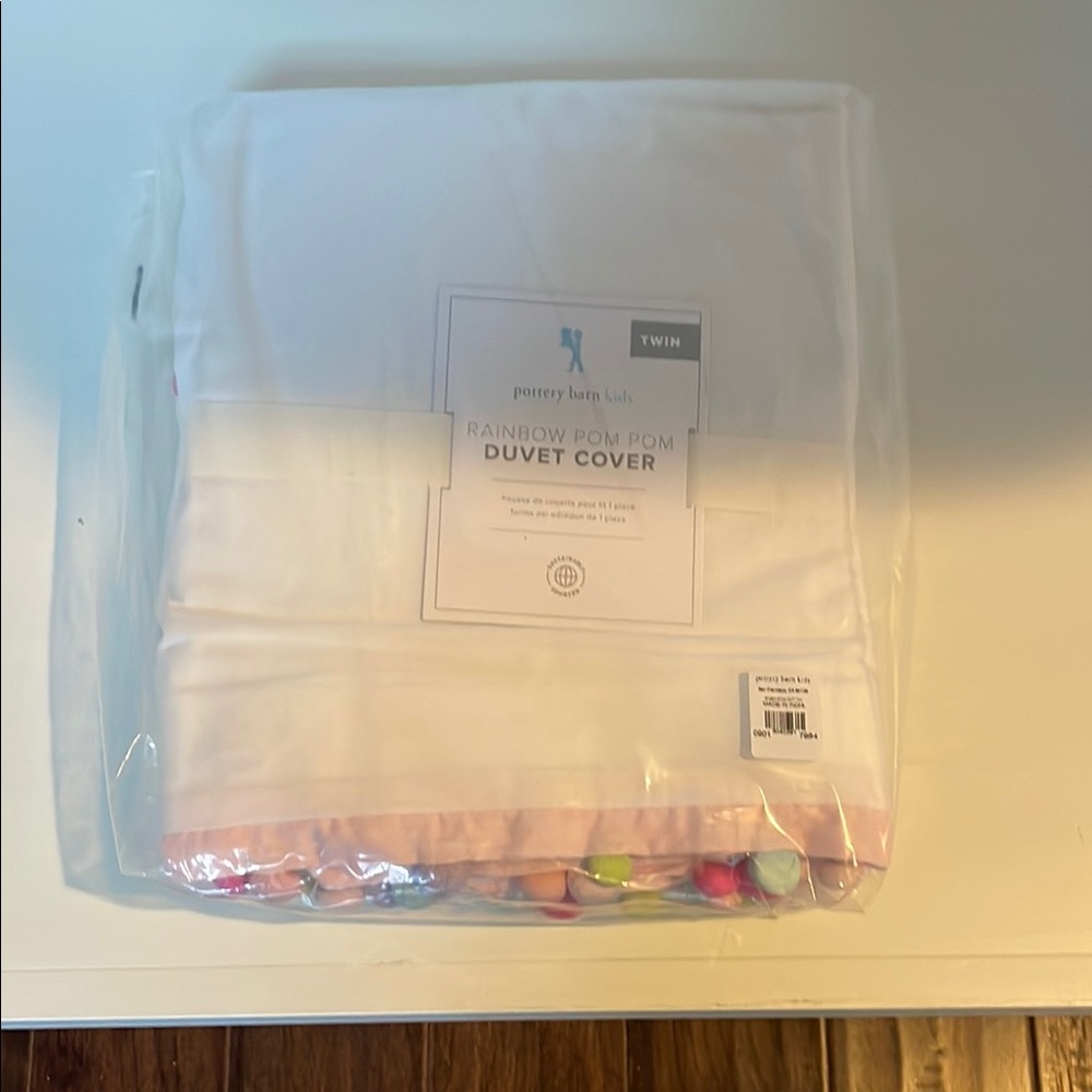 Pottery Barn Kids Rainbow Pom Pom Duvet Cover